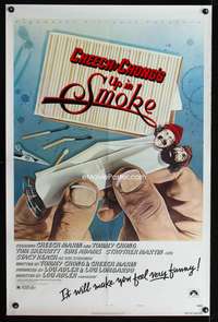 w836 UP IN SMOKE style B one-sheet movie poster '78 Cheech & Chong, drugs!