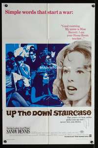 w837 UP THE DOWN STAIRCASE one-sheet movie poster '67 teacher Sandy Dennis!