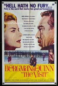 w847 VISIT one-sheet movie poster '64 Ingrid Bergman, Anthony Quinn