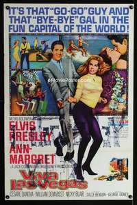 w849 VIVA LAS VEGAS 1sh '64 many artwork images of Elvis Presley & sexy Ann-Margret!