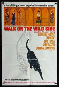 w860 WALK ON THE WILD SIDE one-sheet movie poster '62 Jane Fonda, Harvey