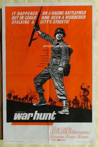 w865 WAR HUNT one-sheet movie poster '62 artwork of Robert Redford!