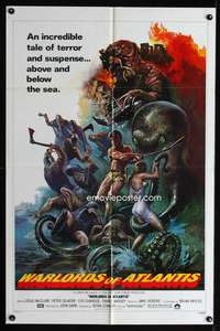 w868 WARLORDS OF ATLANTIS one-sheet movie poster '78 cool sci-fi artwork!