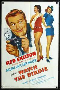 w869 WATCH THE BIRDIE one-sheet movie poster '50 Red Skelton takes pictures!