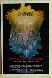 w870 WATCHER IN THE WOODS one-sheet movie poster '80 cool Negron artwork!