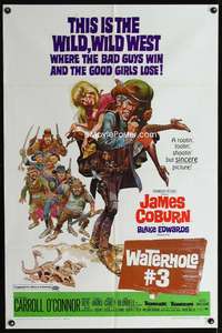 w871 WATERHOLE #3 one-sheet movie poster '67 James Coburn, Jack Davis art!