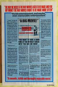 w873 WAY WE WERE style B reviews one-sheet movie poster '73 Barbra, Redford