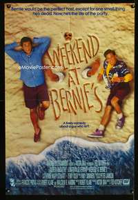 w876 WEEKEND AT BERNIE'S one-sheet movie poster '89 McCarthy, Silverman