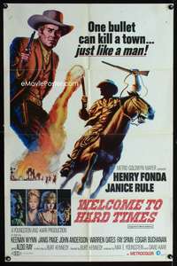 w878 WELCOME TO HARD TIMES one-sheet movie poster '67 Henry Fonda western!