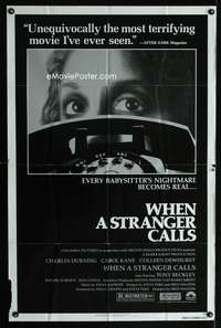w882 WHEN A STRANGER CALLS one-sheet movie poster '79 sitter's nightmare!