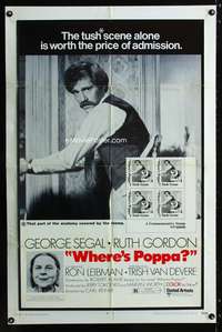 w888 WHERE'S POPPA tush scene style one-sheet movie poster '70 George Segal