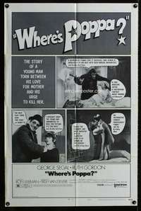 w887 WHERE'S POPPA style A one-sheet movie poster '70 George Segal, Gordon