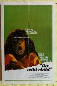 w895 WILD CHILD int'l one-sheet movie poster '70 Francois Truffaut classic!
