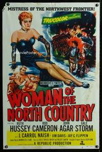 w911 WOMAN OF THE NORTH COUNTRY one-sheet movie poster '52 sexy Ruth Hussey