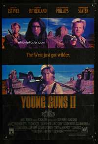 w926 YOUNG GUNS II int'l DS 1sh 1990 Emilio Estevez, Christian Slater & Keifer Sutherland!