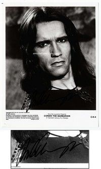 y001 CONAN THE BARBARIAN signed 8x10 movie still '82 Schwarzenegger