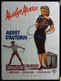z023 BUS STOP French one-panel movie poster R80s Marilyn Monroe, Don Murray