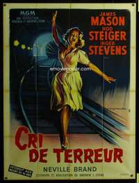 z008 CRY TERROR French one-panel movie poster '58 great Roger Soubie art!