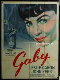 z039 GABY French one-panel movie poster '56 great art of Leslie Caron!