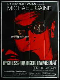 z048 IPCRESS FILE French one-panel movie poster '65 Michael Caine as a spy!