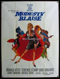 z062 MODESTY BLAISE French one-panel movie poster '66 Monica Vitti, Peak art!
