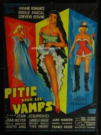z071 PITIE POUR LES VAMPS French one-panel movie poster '56 sexy Marquet art
