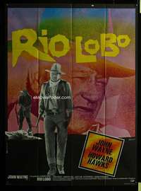 z075 RIO LOBO French one-panel movie poster '71 cool different Ferracci art!