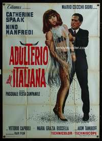 z400 ADULTERIO ALL'ITALIANA Italian one-panel movie poster '66 sexy Spaak!