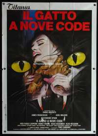 z438 CAT O' NINE TAILS Italian one-panel movie poster '71 Dario Argento