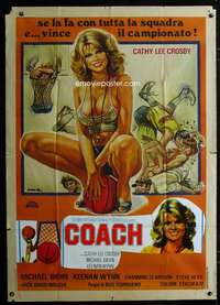 z442 COACH Italian one-panel movie poster '78 super sexy basketball art!