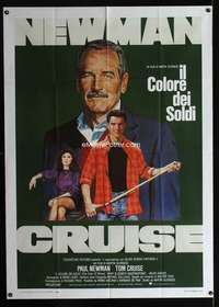 z444 COLOR OF MONEY Italian one-panel movie poster '86 Paul Newman, Cruise