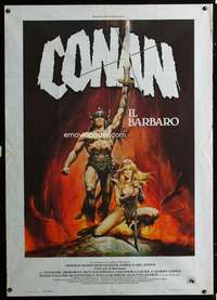 z445 CONAN THE BARBARIAN Italian one-panel movie poster '82 Schwarzenegger