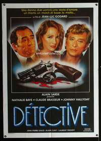 z454 DETECTIVE Italian one-panel movie poster '85 Jean-Luc Godard, Sciotti