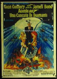 z455 DIAMONDS ARE FOREVER Italian one-panel movie poster '71 Connery as Bond!