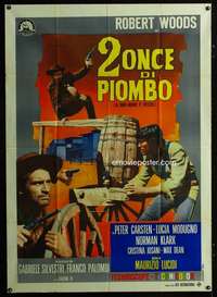 z461 DUE ONCE DI PIOMBO Italian one-panel movie poster '66 Ferrini art!
