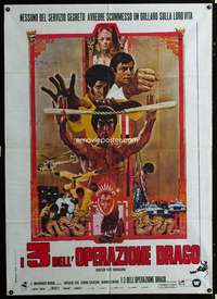 z464 ENTER THE DRAGON Italian one-panel movie poster '73 Bruce Lee classic!