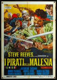 z503 I PIRATI DELLA MALESIA Italian one-panel movie poster '64 Ciriello art!