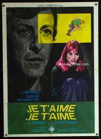 z511 JE T'AIME JE T'AIME Italian one-panel movie poster '68 Resnais sci-fi!