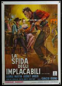 z513 JOE DEXTER Italian one-panel movie poster '64 cool Mos western art!
