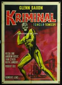 z517 KRIMINAL Italian one-panel movie poster '66 Umberto Lenzi, wild image!