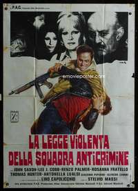 z519 LA LEGGE VIOLENTA DELLA SQUADRA ANTICRIMINE Italian one-panel movie poster '76