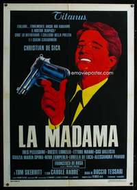 z520 LA MADAMA Italian one-panel movie poster '76 De Sica, cool artwork!