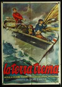 z522 LA TERRA TREMA Italian one-panel movie poster '48 Luchino Visconti