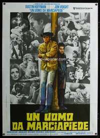 z533 MIDNIGHT COWBOY Italian one-panel movie poster '69 Hoffman, Jon Voight