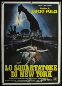 z538 NEW YORK RIPPER Italian one-panel movie poster '82 Fulci, cool art!