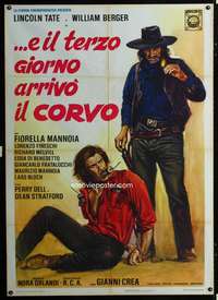z542 ON THE 3rd DAY ARRIVED THE CROW Italian one-panel movie poster '73