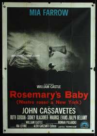 z556 ROSEMARY'S BABY Italian one-panel movie poster '68 Polanski, Mia Farrow