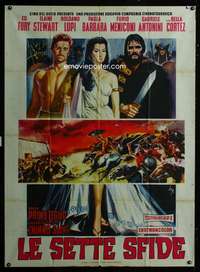z564 SEVEN REVENGES Italian one-panel movie poster '61 Ed Fury, Longi art!