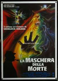 z566 SHERLOCK HOLMES & THE MASKS OF DEATH Italian one-panel movie poster '84