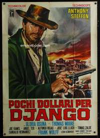 z571 SOME DOLLARS FOR DJANGO Italian one-panel movie poster '66 Casaro art!